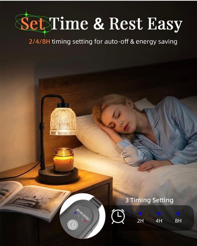 AIFEI Candle Warmer Lamp with Timer, Dimmable Adjustable Height Candle Lamp, Bir - Thumbnail 4