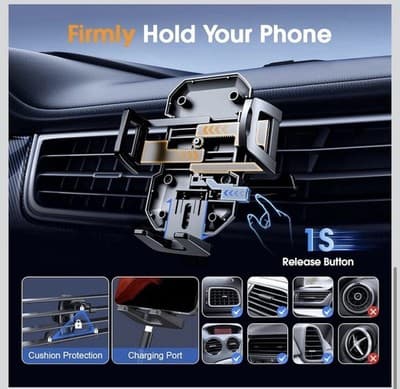 3 in 1 Phone Holders for Your Car, Car Phone Holder Mount [Strongest Suction] 36 - Thumbnail 4