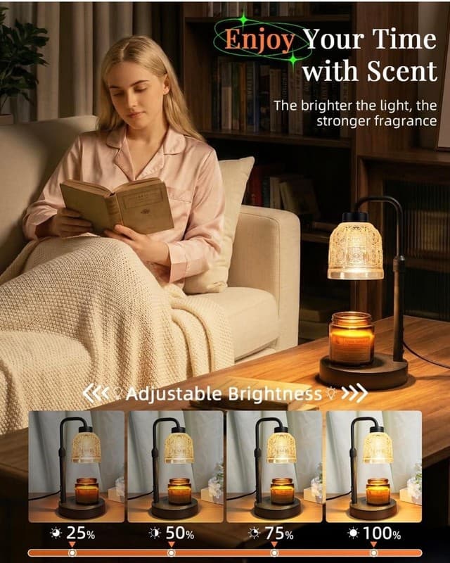 AIFEI Candle Warmer Lamp with Timer, Dimmable Adjustable Height Candle Lamp, Bir - Thumbnail 5