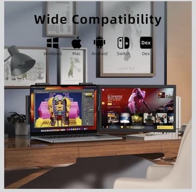 MAGICRAVEN Laptop Screen Extender, 14 1080P IPS Portable Monitor Travel Monit... - Thumbnail 7