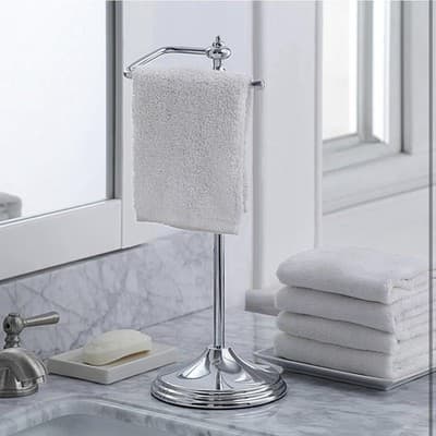 SunnyPoint Heavy Weight Classic Decorative Metal Fingertip Towel Chrome - Thumbnail 4