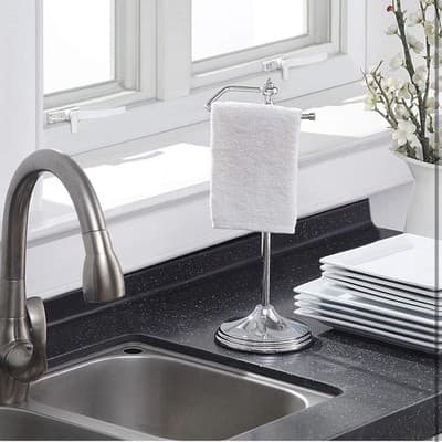 SunnyPoint Heavy Weight Classic Decorative Metal Fingertip Towel Chrome - Thumbnail 2