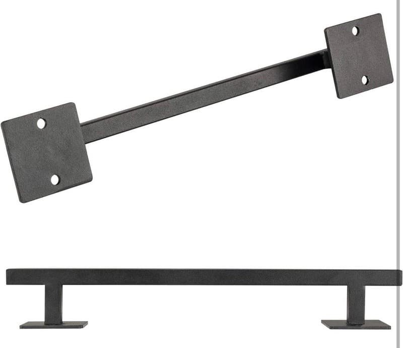 Homode 12 Inch Sliding Barn Door Handle, Matte Black Iron Steel Pull Handle Hard - Thumbnail 4