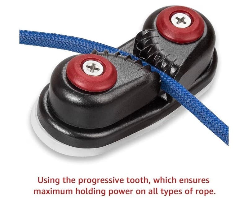 2-Pack Aluminum Ball Bearing Cam Cleats for Sailing, Sailboat, and Kayak, Fits u - Thumbnail 6