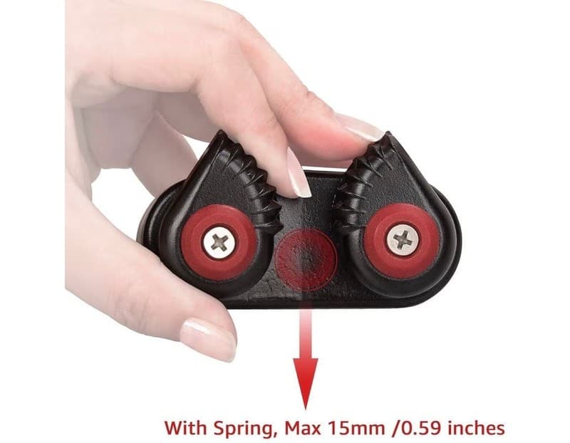 2-Pack Aluminum Ball Bearing Cam Cleats for Sailing, Sailboat, and Kayak, Fits u - Thumbnail 5