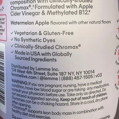 Lemme Metabolism Lean Body Mass Gummies with Vitamin B12 & Ginger, 60 Count - Thumbnail 4