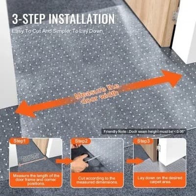 VEVOR Clear Plastic Carpet Protector Runner, 24 inches x 6 feet Transparent Viny - Thumbnail 5