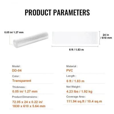 VEVOR Clear Plastic Carpet Protector Runner, 24 inches x 6 feet Transparent Viny - Thumbnail 7