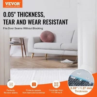 VEVOR Clear Plastic Carpet Protector Runner, 24 inches x 6 feet Transparent Viny - Thumbnail 2