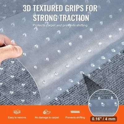 VEVOR Clear Plastic Carpet Protector Runner, 24 inches x 6 feet Transparent Viny - Thumbnail 3