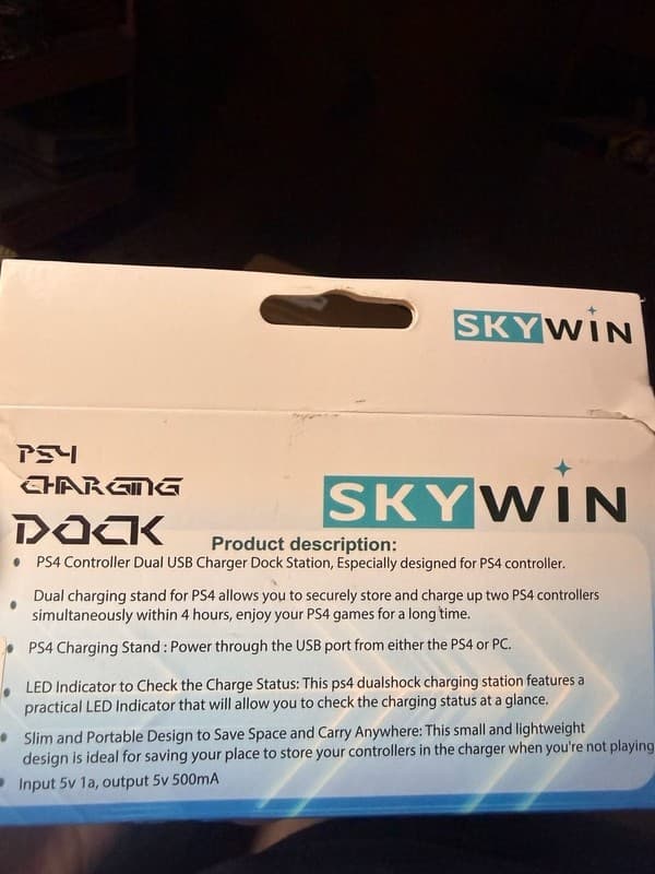 Skywin PS4 Controller Dual Charging Dock Station for Playstation 4 Wireless Cont - Thumbnail 2