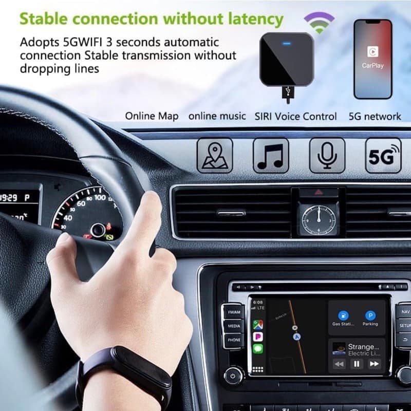 Wireless CarPlay Adapter for Factory Wired CarPlay Cars, 5.8GHz WiFi Dongle - Thumbnail 5