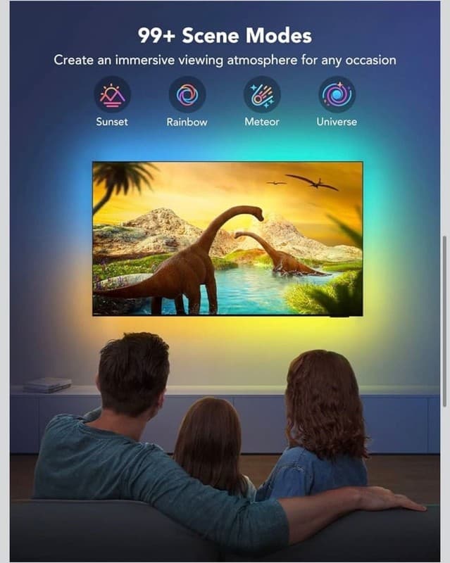 Govee TV LED Backlight, RGBIC Smart LED Strip Lights for 55-65 Inch TVs with BT - Thumbnail 5