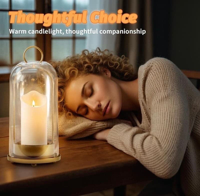 MUTUALUS Set of 2 Brass Hurricane Candle Holders with Large & Medium Reinforced - Thumbnail 4