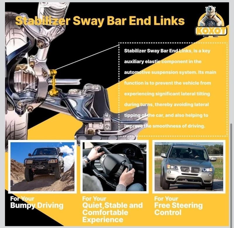 KOXOT Front Stabilizer Sway Bar End Links Pair - Thumbnail 3