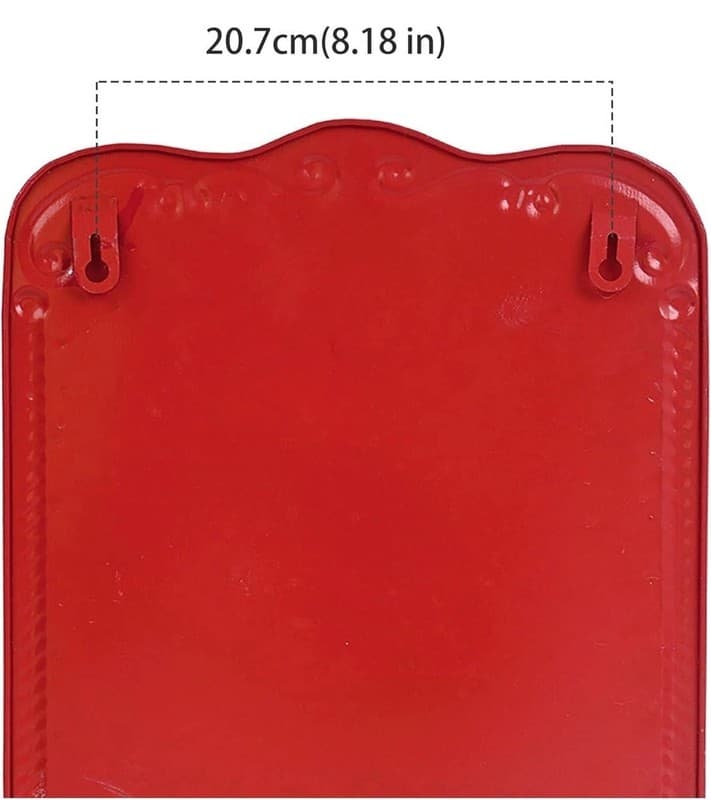 Red Distressed Metal Letters to Santa North Pole Post Wall Mount Mailbox - Thumbnail 4