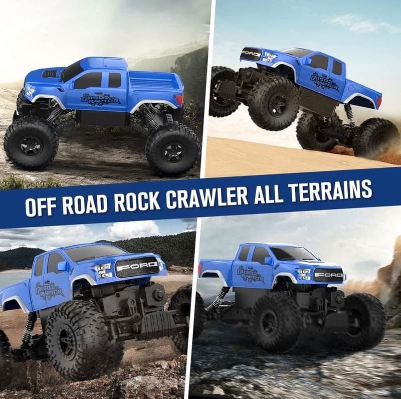Double E Ford Raptor F150 RC Car 1/14 Scale 4WD Rock Crawler Monster Truck - Thumbnail 5