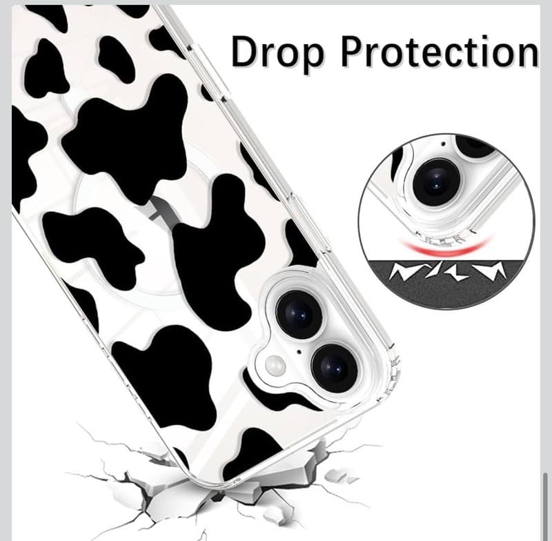 KANGHAR Magnetic Cow Print Case for iPhone - Cute Clear MagSafe Pattern Soft TPU - Thumbnail 4
