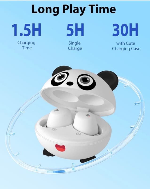 Kids Earbuds, Wireless Bluetooth Girls Boys Headphones with Microphones, 85dB He - Thumbnail 2