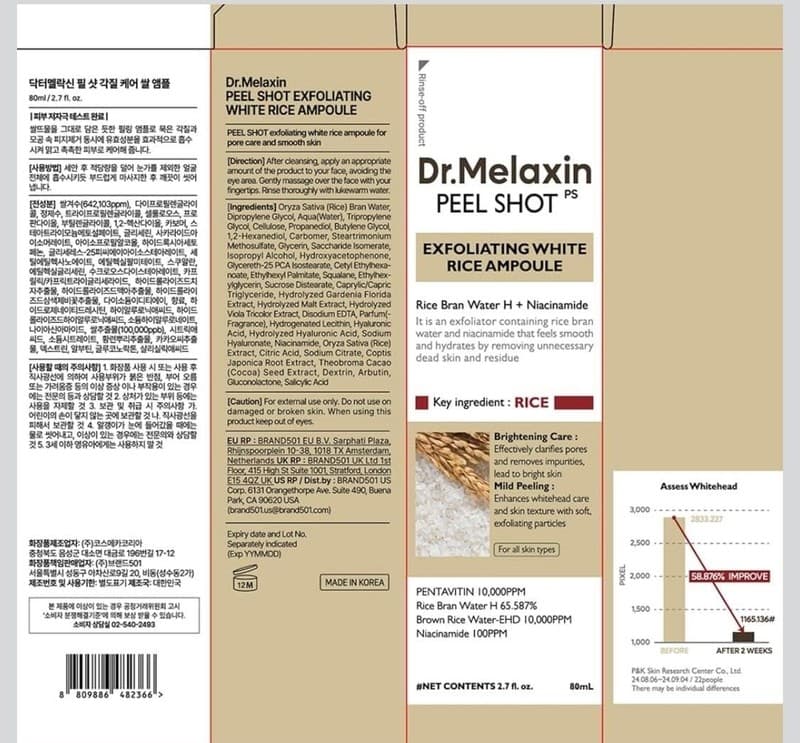 Dr.Melaxin Peel Shot Exfoliating White Rice Ampoule 80ml - Thumbnail 9