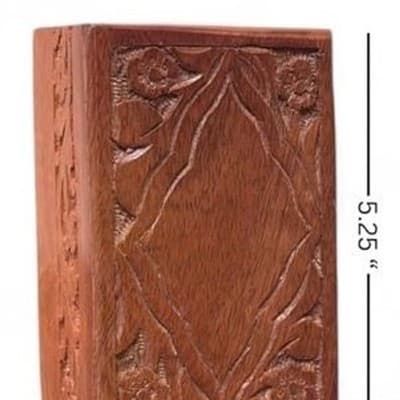 S'vaav's Handcrafted Wooden Cremation Urn Box for Ashes, Small Mahogany Carved - Thumbnail 5