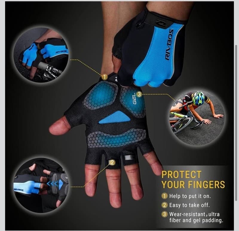RIVBOS Cycling Gloves - High Performance Gear for Biking & Outdoor - Thumbnail 4