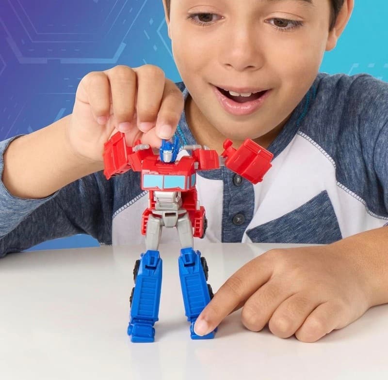 Transformers EarthSpark Optimus Prime Battle Trailer 1-Step Flip Changer - Thumbnail 7