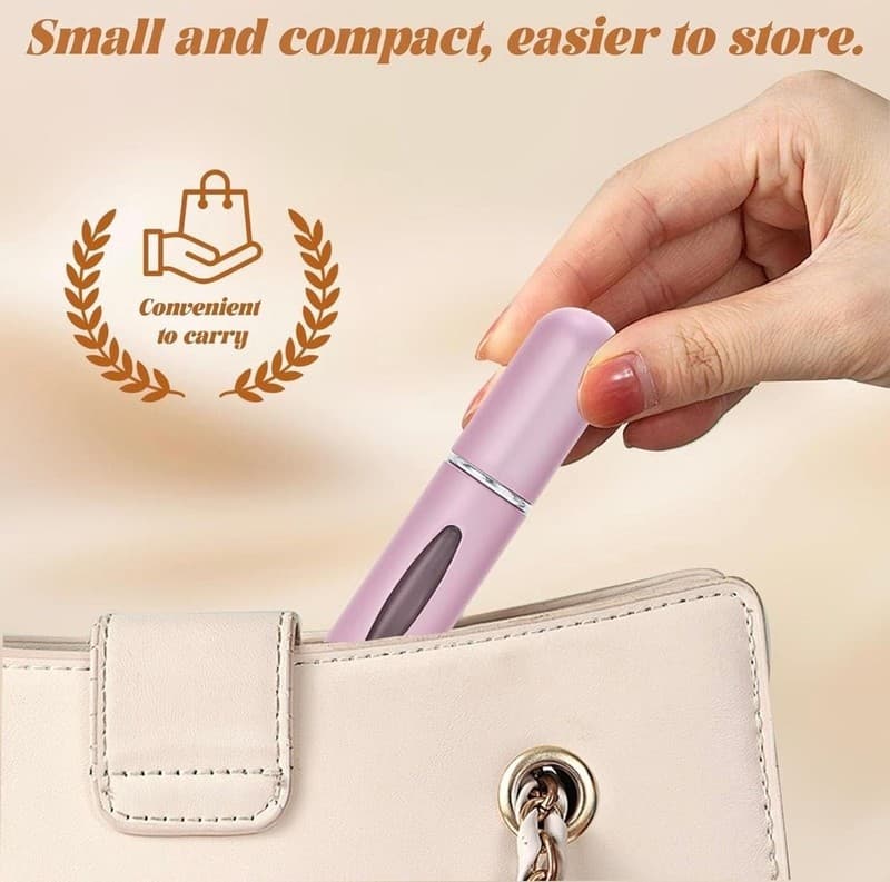 Refillable Mini Perfume Atomizer, Portable Spray Bottle, Pink - 5ml - Thumbnail 4