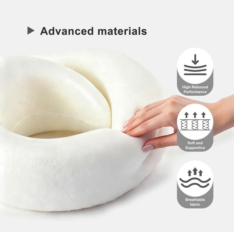 Ergonomic Memory Foam Travel Neck Pillow Set with 3D Eye Mask and Earplugs - Thumbnail 5