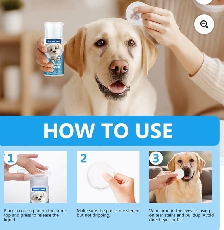 Tear Stain Remover for Dogs&Cats, Effectively Cleans Tear Stains, Gently Cleanse - Thumbnail 5
