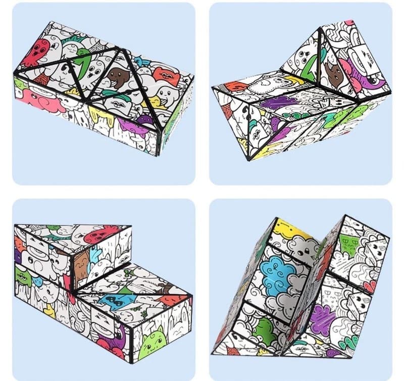 Doodle Art Infinite Cube Shape Shifting 3D Magnetic Fidget Puzzle - Thumbnail 4