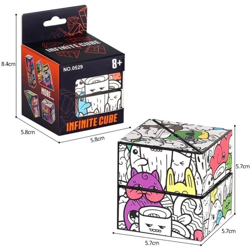 Doodle Art Infinite Cube Shape Shifting 3D Magnetic Fidget Puzzle - Thumbnail 2