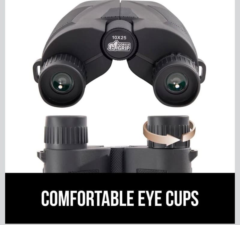 Gorilla Grip 10x25 Compact Binoculars for Adults, High Powered 10X Magnification - Thumbnail 8