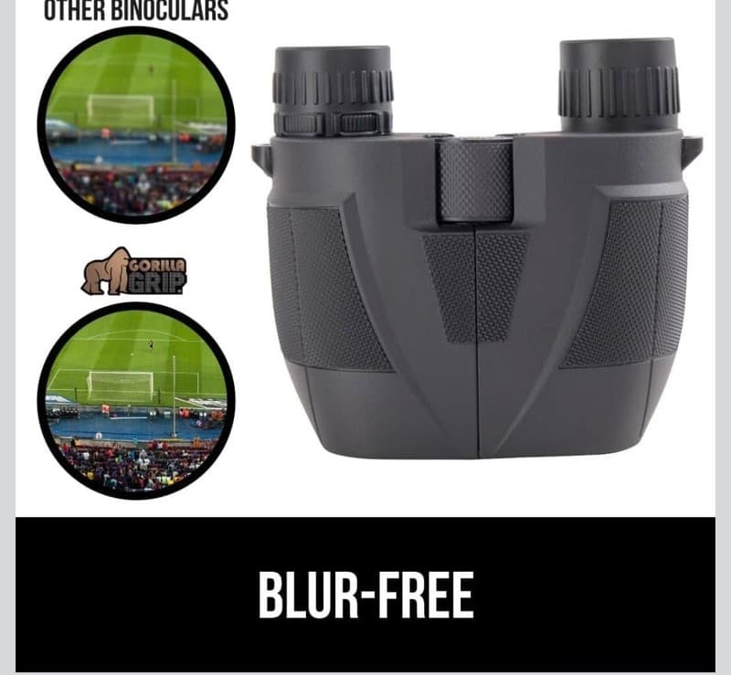 Gorilla Grip 10x25 Compact Binoculars for Adults, High Powered 10X Magnification - Thumbnail 9