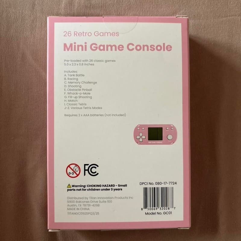 Titan Innovation Products 26 Retro Games Mini Game Console Pink - Thumbnail 2