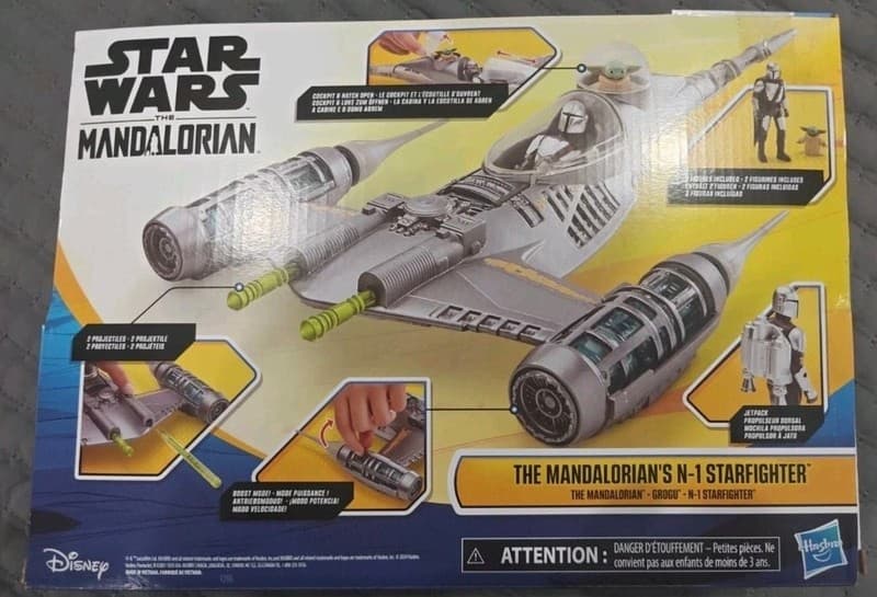 Hasbro Star Wars The Mandalorian N-1 Starfighter Vehicle with Mandalorian and Gr - Thumbnail 4