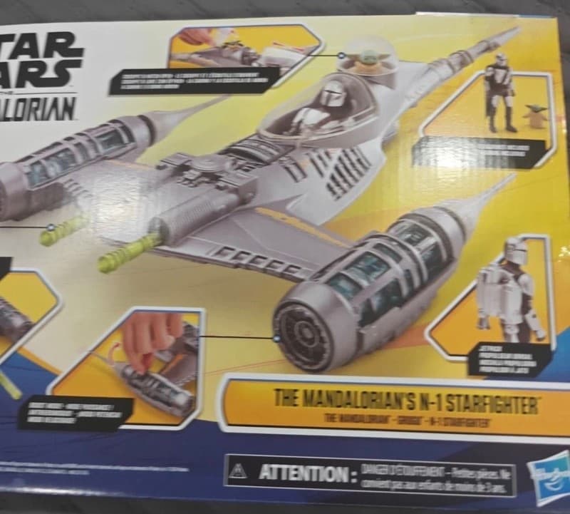 Hasbro Star Wars The Mandalorian N-1 Starfighter Vehicle with Mandalorian and Gr - Thumbnail 5