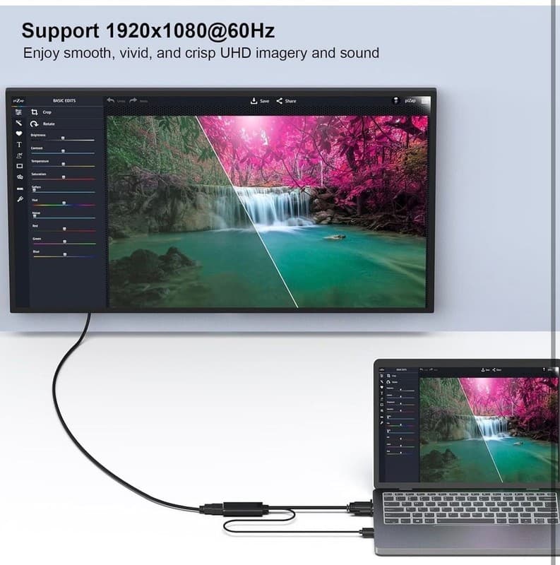 Benfei HDMI to VGA Adapter with Audio and USB Power Support, Gold-Plated - Thumbnail 5