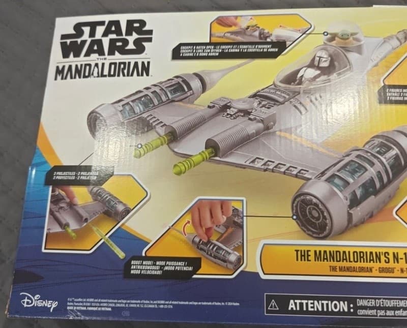 Hasbro Star Wars The Mandalorian N-1 Starfighter Vehicle with Mandalorian and Gr - Thumbnail 6