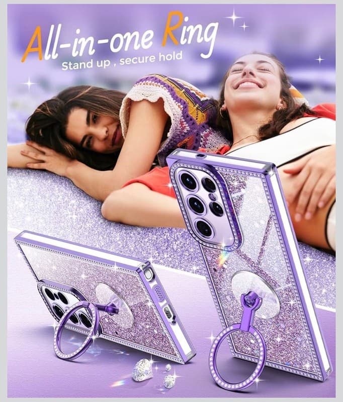 Samsung Galaxy S25 Ultra Glitter Case, Luxury Bling Rhinestone Sparkly - Thumbnail 5