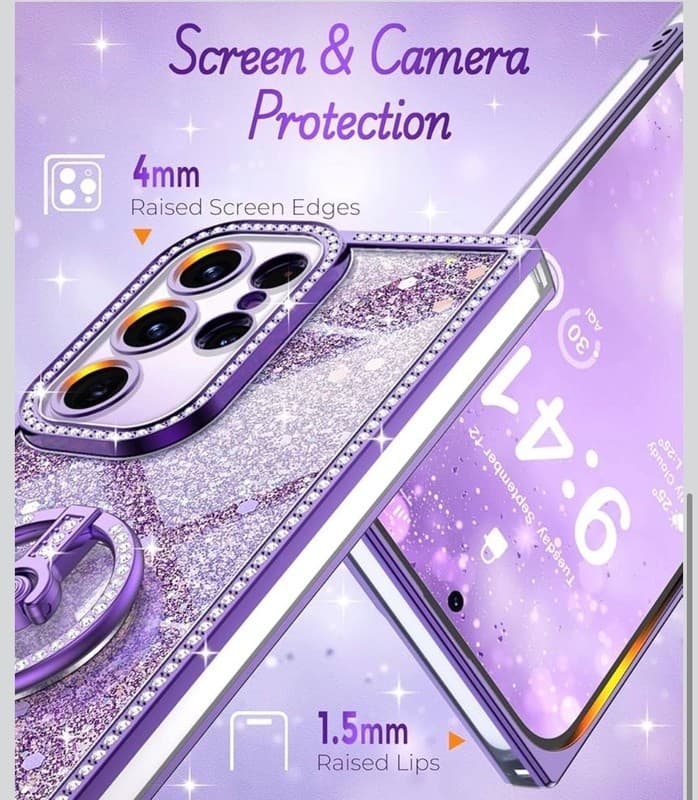 Samsung Galaxy S25 Ultra Glitter Case, Luxury Bling Rhinestone Sparkly - Thumbnail 6