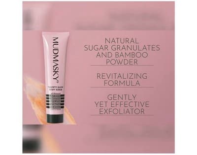 Mudmasky Velvety Glow Body Scrub Daily Exfoliator New Full Size 6 oz. Smoothing - Thumbnail 2