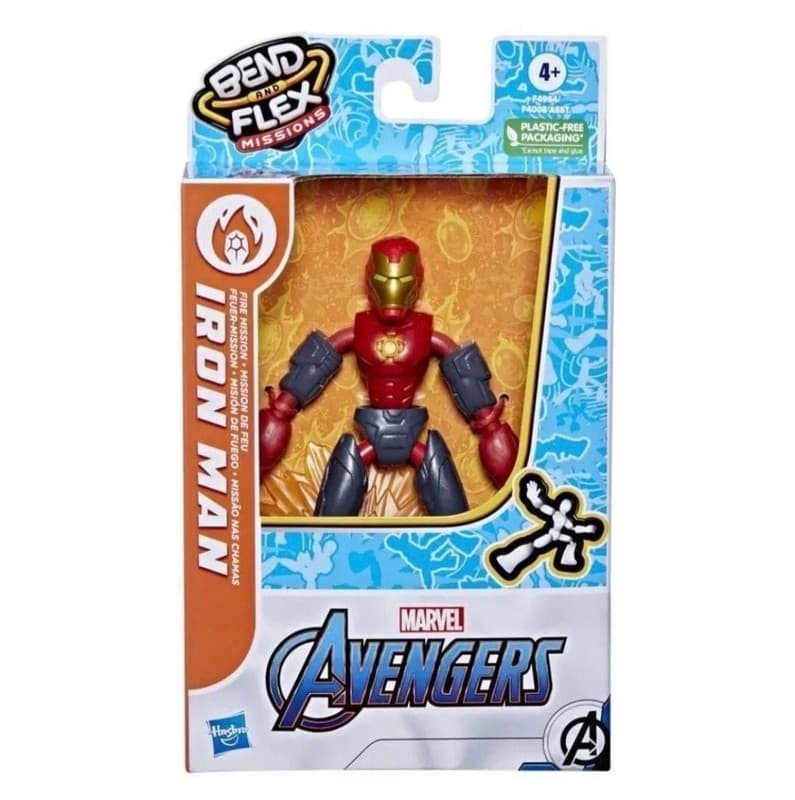 Hasbro Marvel Avengers Bend and Flex Missions Fire Mission Iron Man Action Figur - Thumbnail 3