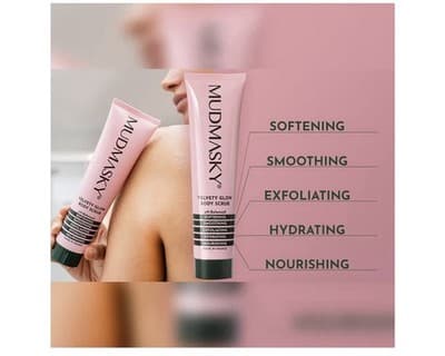 Mudmasky Velvety Glow Body Scrub Daily Exfoliator New Full Size 6 oz. Smoothing - Thumbnail 5