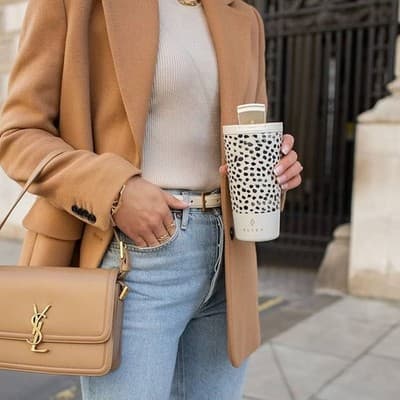 Burga 16oz Double-Walled Stainless Steel Travel Mug - Dalmatian Print - Thumbnail 3