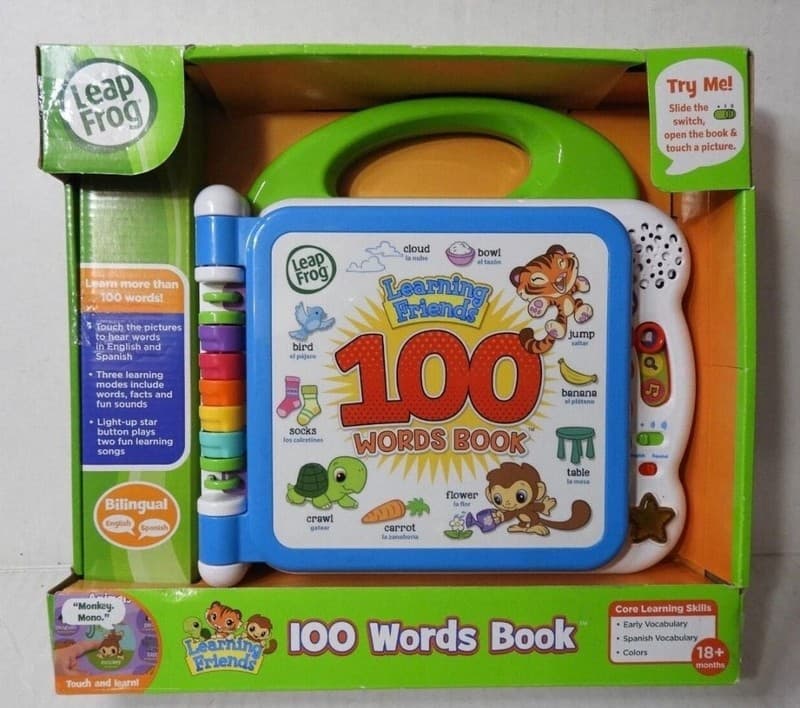 LeapFrog Learning Friends 100 Words Book Bilingual English Spanish