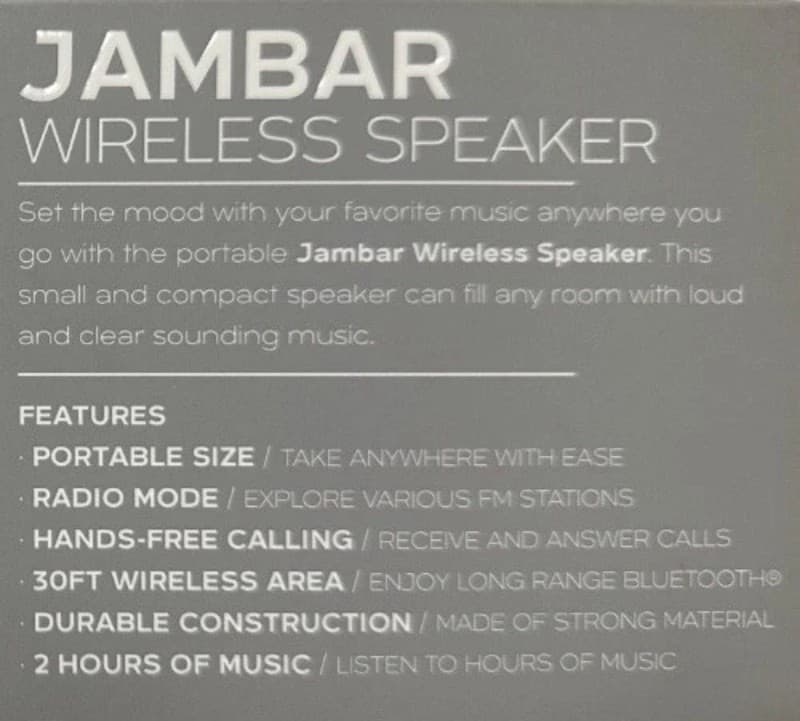 iHip Jambar Bluetooth Wireless Speaker Portable Pill Style White - Thumbnail 5