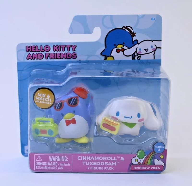 Hello Kitty and Friends Series 4 Rainbow Vibes Cinnamoroll & Tuxedosam 2 Figure