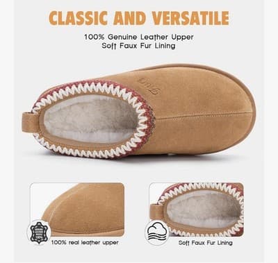 🧡 FITORY Women's Suede Slippers – Size 10 🧡 - Thumbnail 4