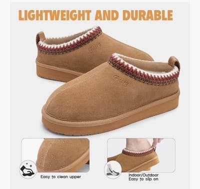 🧡 FITORY Women's Suede Slippers – Size 10 🧡 - Thumbnail 5